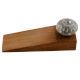 White Crackle Wheel Ceramic Wooden Door Stopper